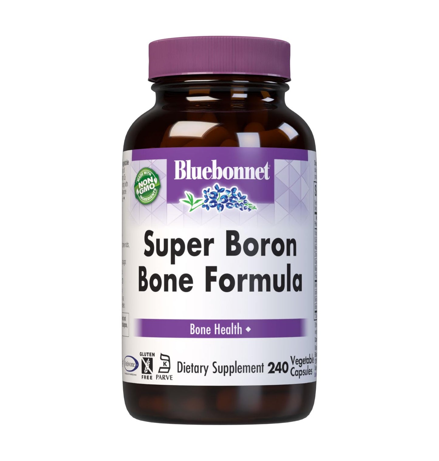 BlueBonnet Super Boron Bone Formula Vegetarian Capsules, 240 Count, White