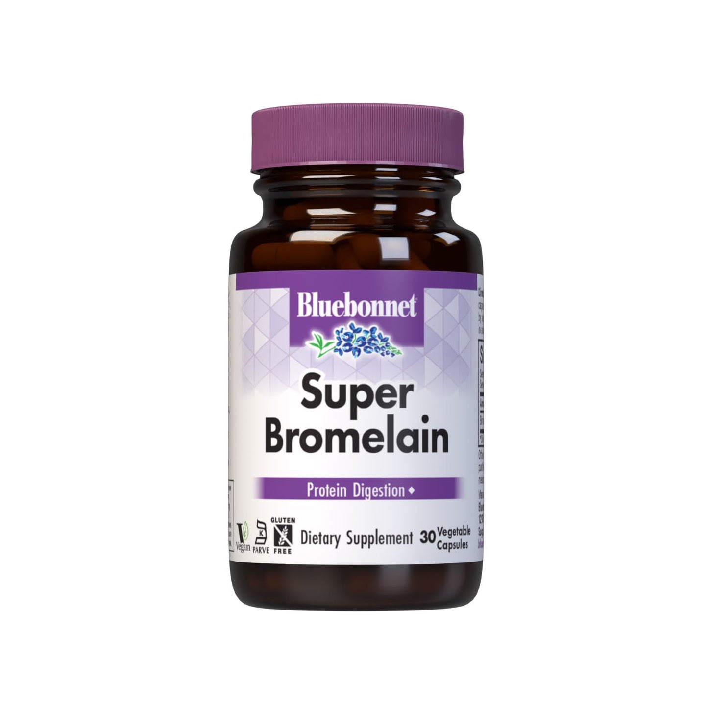 BlueBonnet Super Bromelain Vegetarian Capsules - Pineapple 500 mg, 30 Count