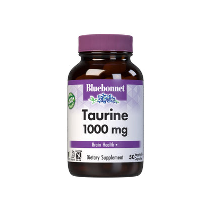Bluebonnet Taurine 1000 mg – 50 Veggie Caps, Non-GMO, Vegan, Gluten-Free
