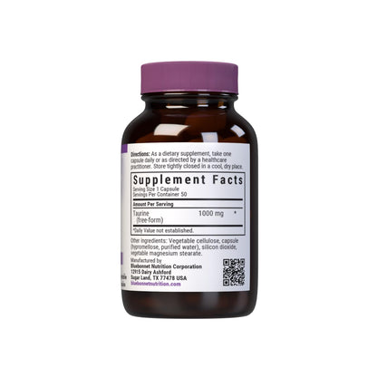 Bluebonnet Taurine 1000 mg – 50 Veggie Caps, Non-GMO, Vegan, Gluten-Free