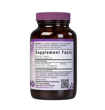 BlueBonnet Turmeric Root Extract Supplement, 120 Count – 380 mg Curcuminoids per Serving, Vegan & Non-GMO