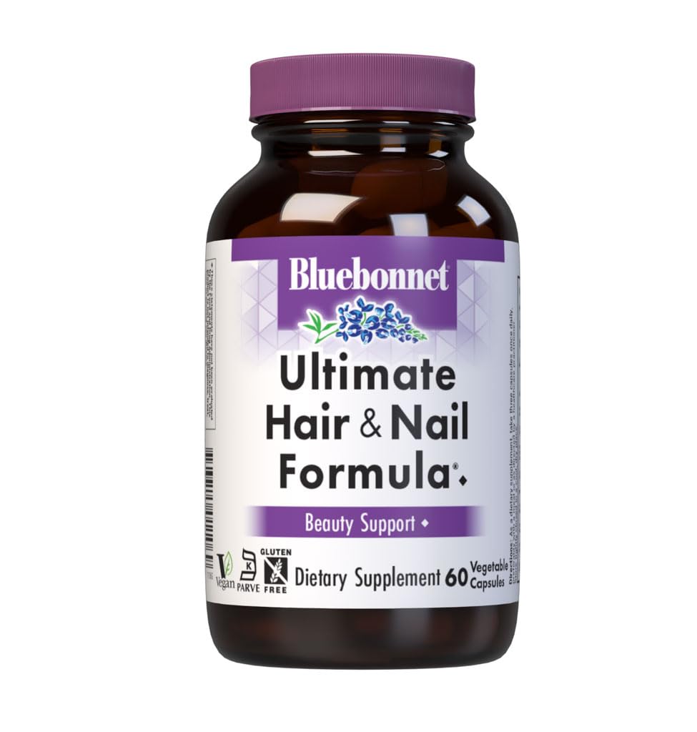 Bluebonnet Ultimate Hair & Nail Formula – 60 Veg Capsules | Gluten-Free & Vegan