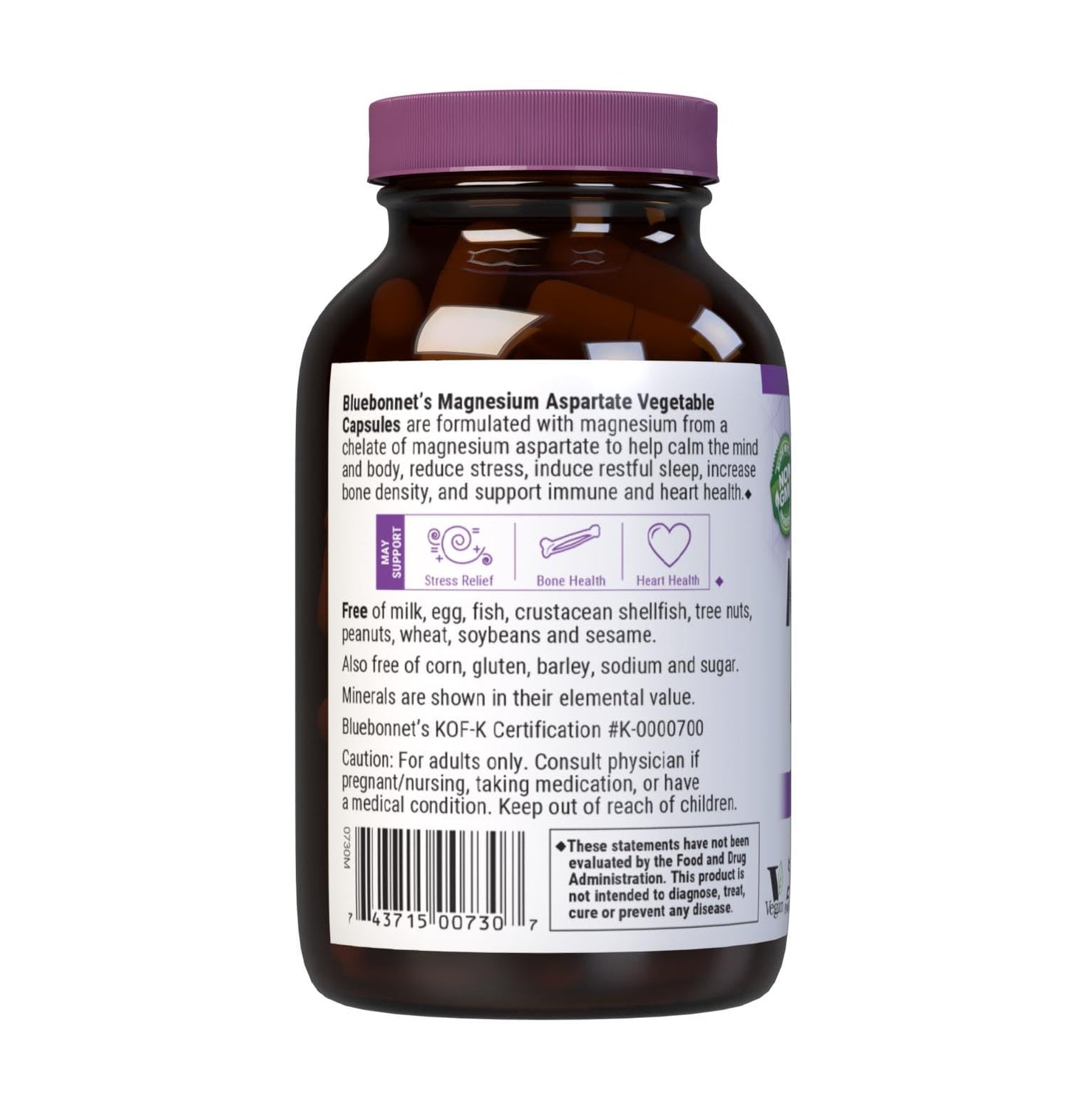 Bluebonnet Magnesium 400 mg – Chelated Magnesium Aspartate
