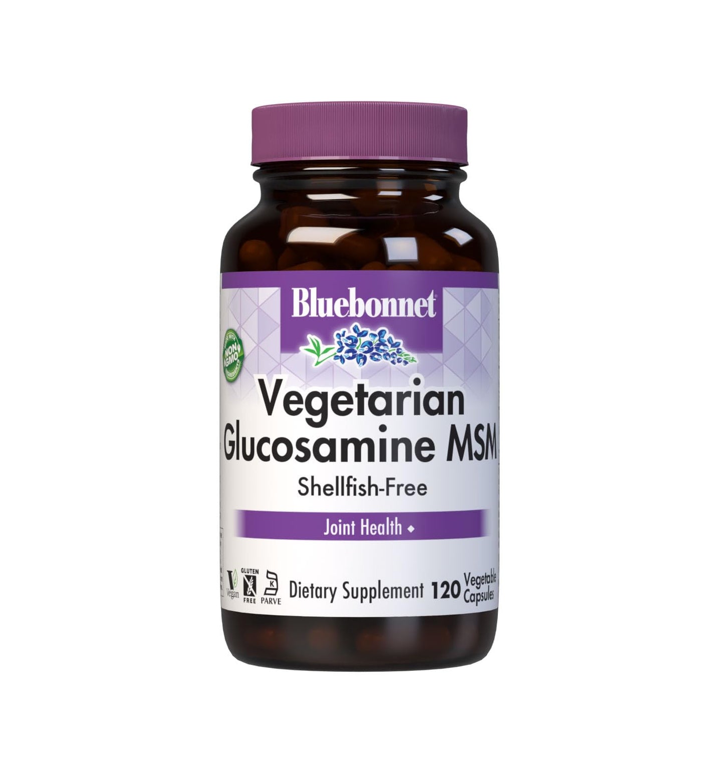 Bluebonnet Vegetarian Glucosamine with MSM HCl - Shellfish-Free Joint Support - 120 Veg Caps