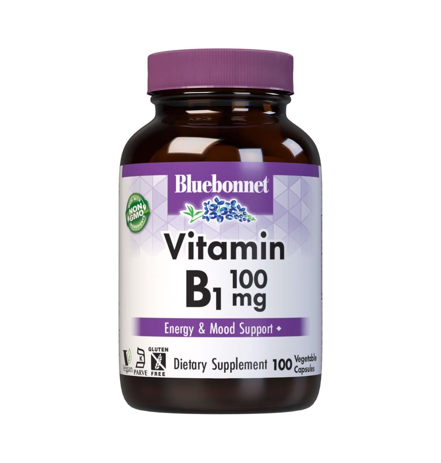 Bluebonnet Vitamin B1 100 mg – Mood & Energy Support, Thiamin HCl