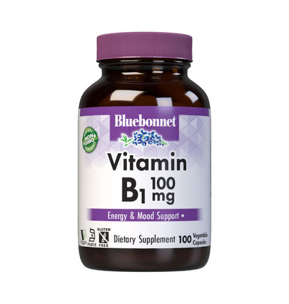 Bluebonnet Vitamin B1 100 mg – Mood & Energy Support, Thiamin HCl