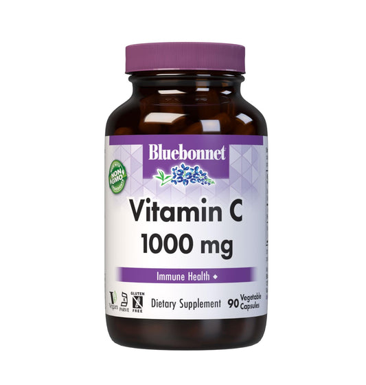 Bluebonnet Vitamin C 1000 mg Capsules – Immune Support, Skin Health, Vegan & Non-GMO | 90 Veg Capsules BritishVita | Premium UK Vitamins & Wellness Supplements