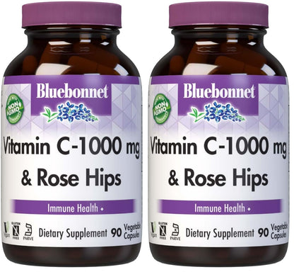 BlueBonnet Vitamin C-1000 mg + Rose Hips – Immune Support, Vegan
