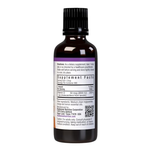 Bluebonnet Vitamin D3 2000 IU Drops - Immune & Bone Support, 1 Fl Oz