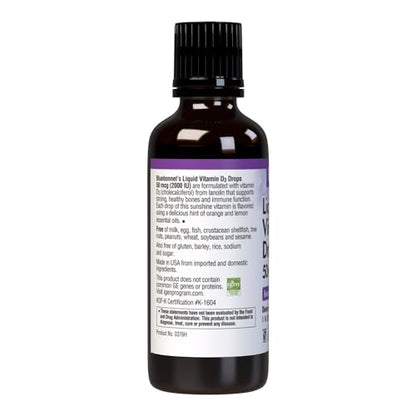 Bluebonnet Vitamin D3 2000 IU Drops - Immune & Bone Support, 1 Fl Oz