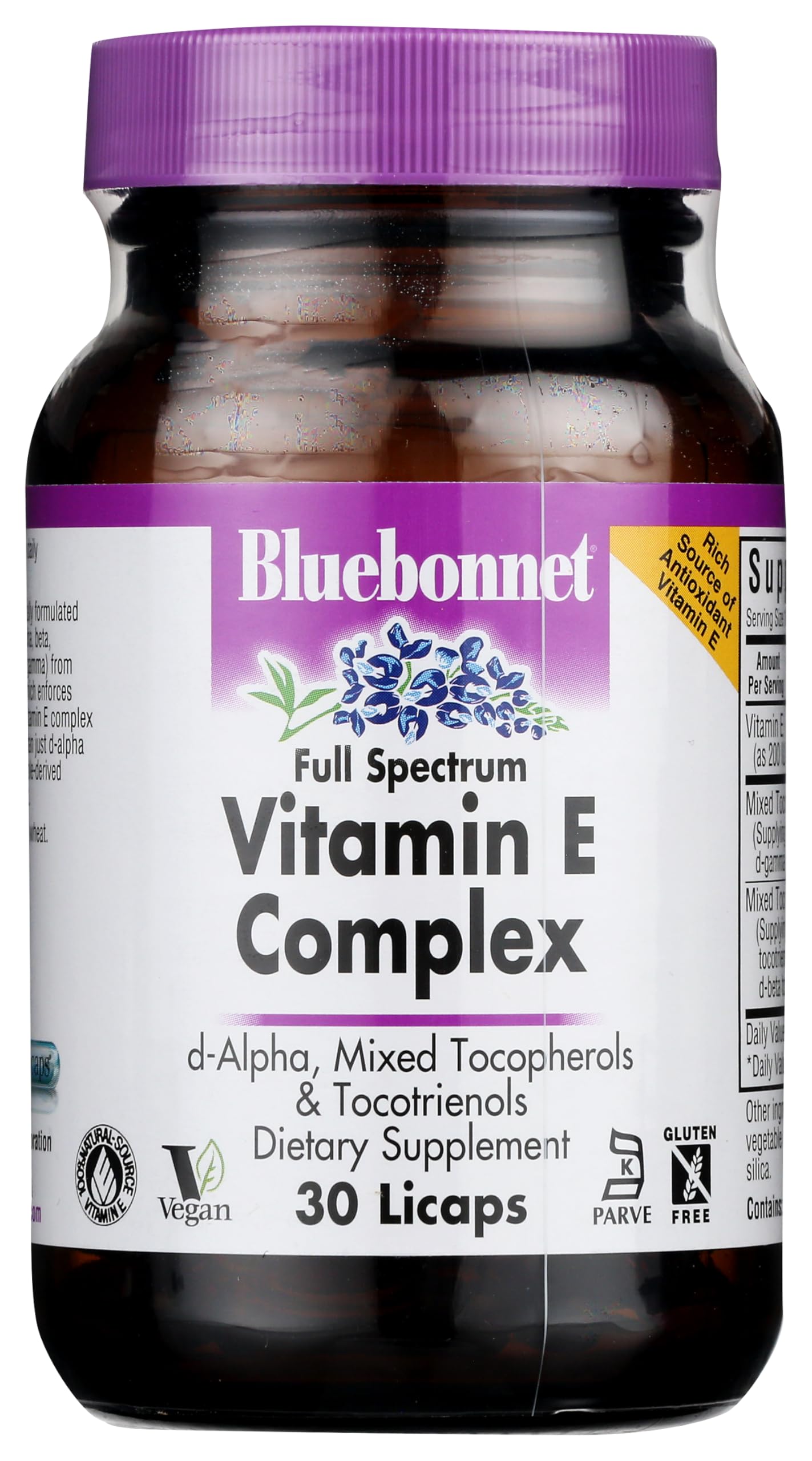 BlueBonnet Full Spectrum Vitamin E Liquid Capsules – 200 IU, 30 Count