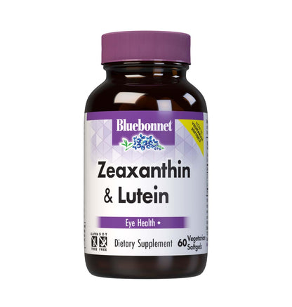 Bluebonnet Zeaxanthin Plus Lutein Softgels | Eye Health & Blue Light Exposure | Gluten Free & Soy Free | 60 Softgels
