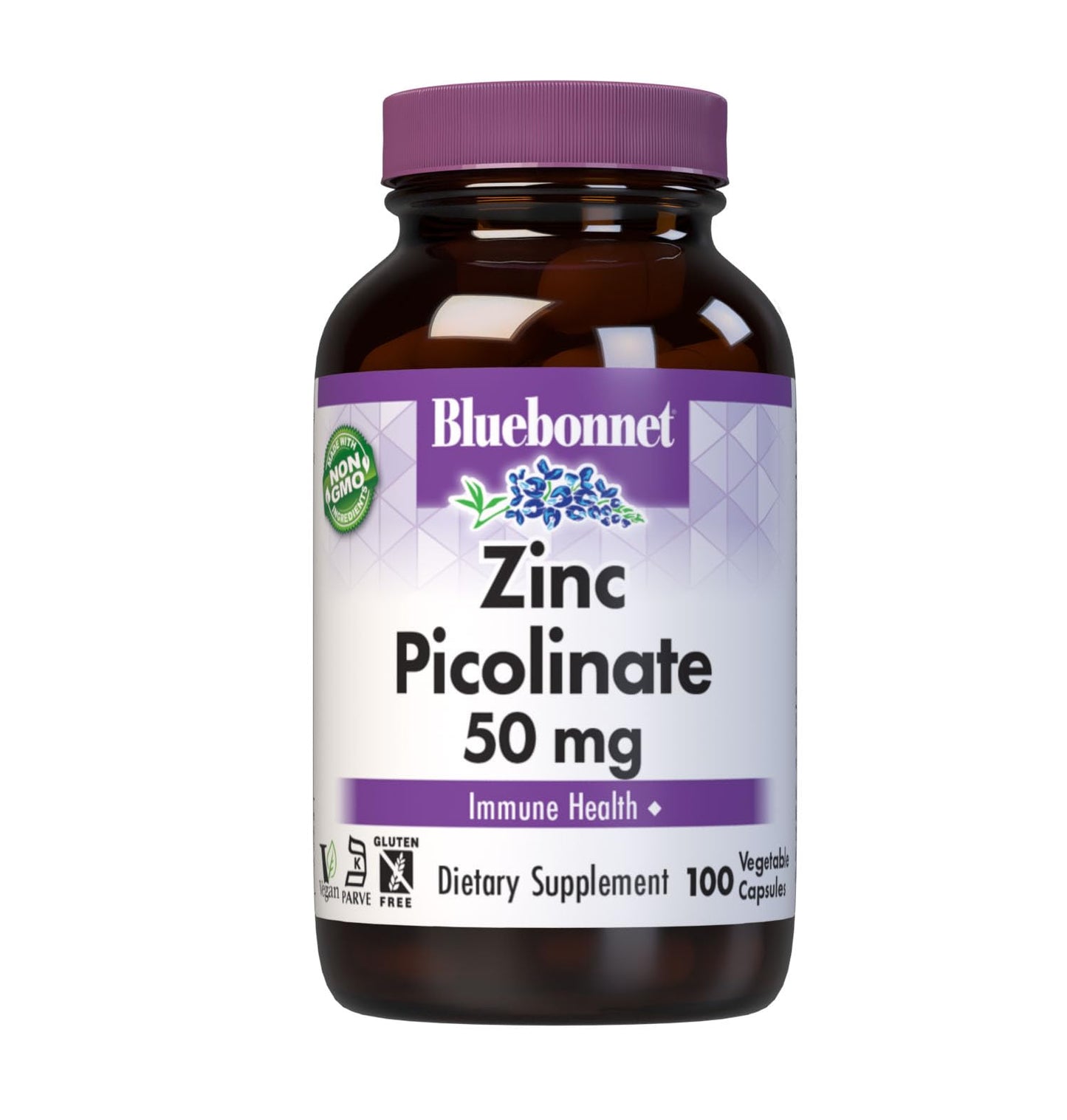 Bluebonnet Zinc Picolinate 50 mg Capsules – Immune & Hormonal Health, Vegan