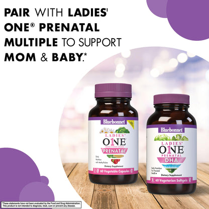 Bluebonnet Ladies' One Prenatal DHA 200 mg – Vegan, Non-GMO, Gluten-Free