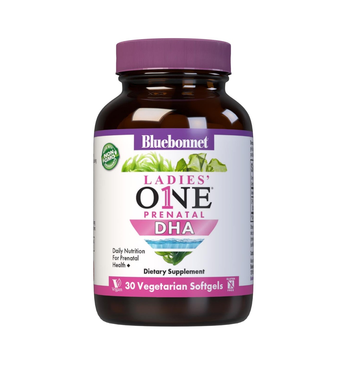 Bluebonnet Ladies' One Prenatal DHA 200 mg – Vegan, Non-GMO, Gluten-Free