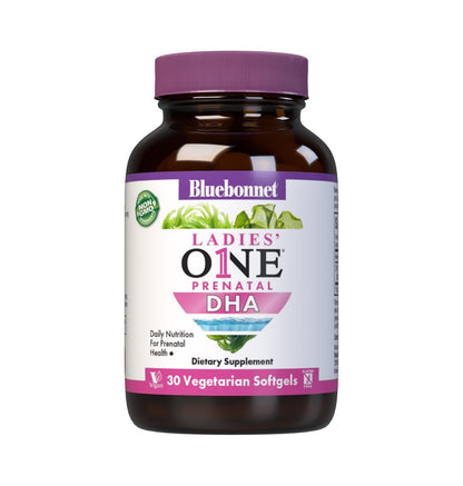 Bluebonnet Ladies' One Prenatal DHA 200 mg – Vegan, Non-GMO, Gluten-Free