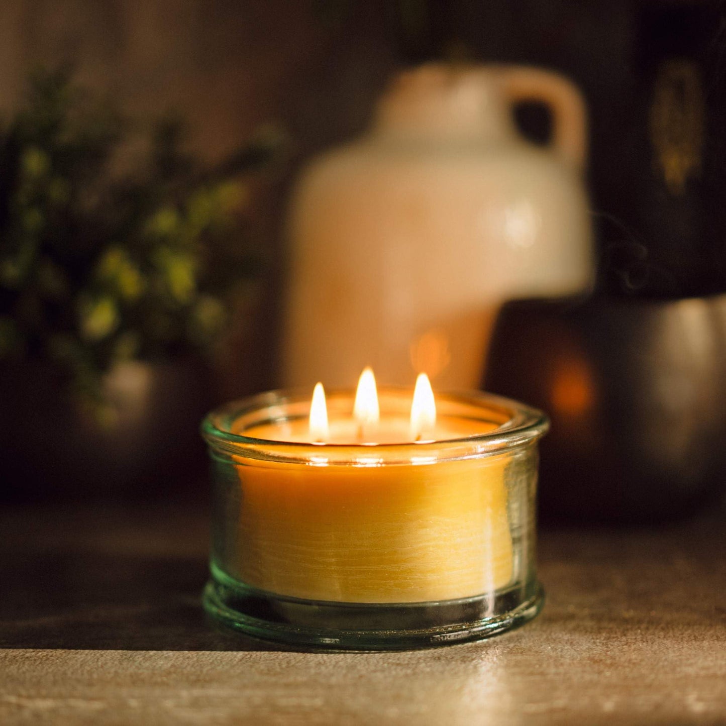 Bluecorn Beeswax 3-Wick Candle, Spruce Scent, 10 oz – Pure Beeswax, Clean Burning, American Made