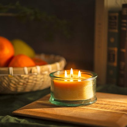 Bluecorn Beeswax 3-Wick Candle, Spruce Scent, 10 oz – Pure Beeswax, Clean Burning, American Made
