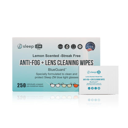 BlueGuard Pre-Moistened Eyeglass Wipes – 250 Count | Sleep ZM