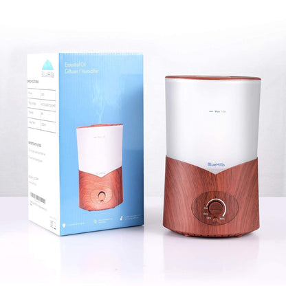 BlueHills Premium 1000ml Essential Oil Diffuser - Dark Wood Grain, Large 1L Humidifier for Big Rooms