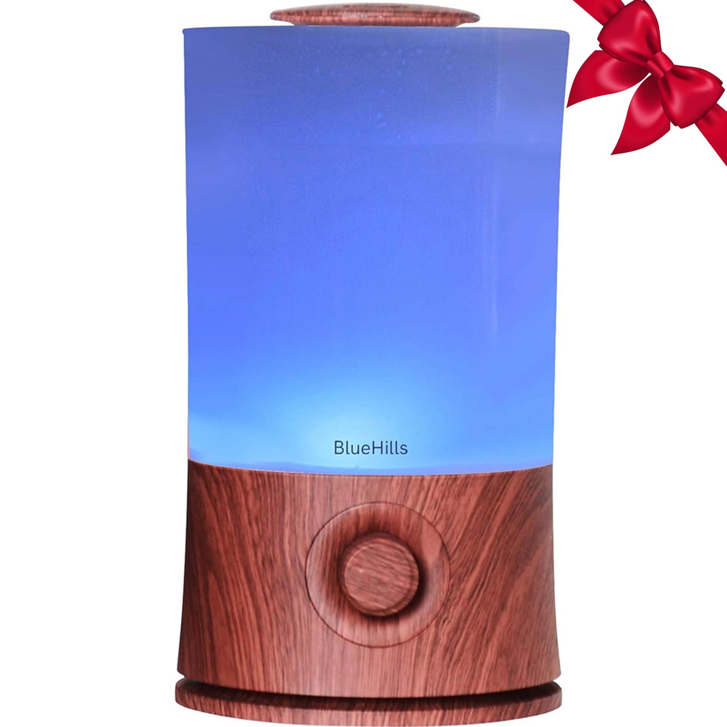 BlueHills Premium 2L XL Essential Oil Diffuser – Large Room Humidifier, 40-Hour Run, Dark Wood Grain E003