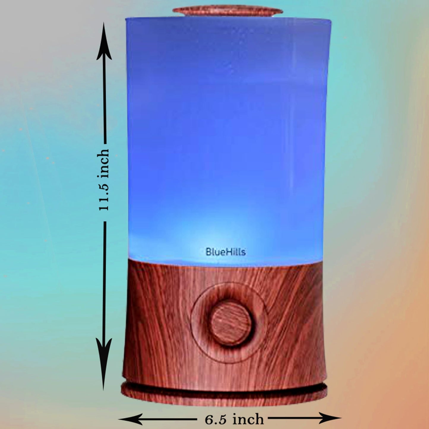 BlueHills Premium 2L XL Essential Oil Diffuser – Large Room Humidifier, 40-Hour Run, Dark Wood Grain E003