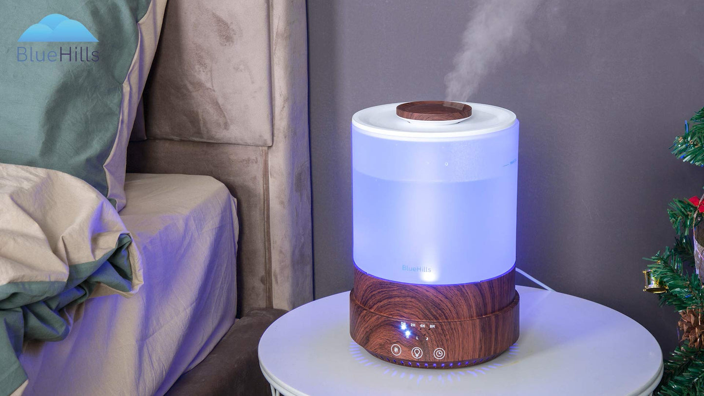 BlueHills Premium 2500 ML XL Essential Oil Diffuser – Large Room Aromatherapy, 7 LED Colors, Auto Shut Off, Humidifier