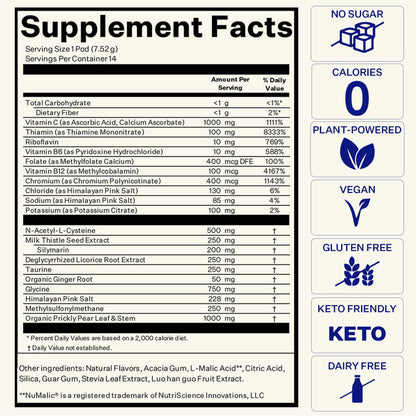 Blueshift Pre-Game NAC Electrolytes, Liver Support (14 Pack)