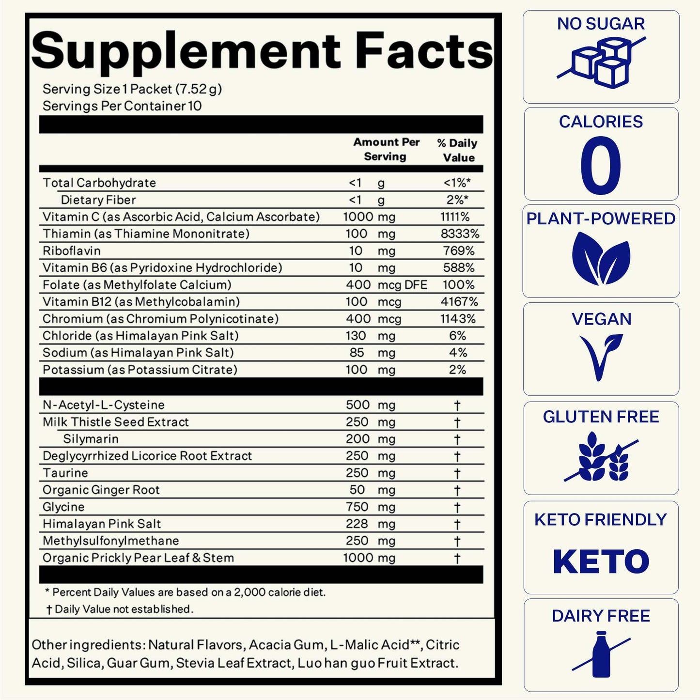 Blueshift Pre-Game NAC Supplement + Electrolyte Hydration Packets (10 Pack)