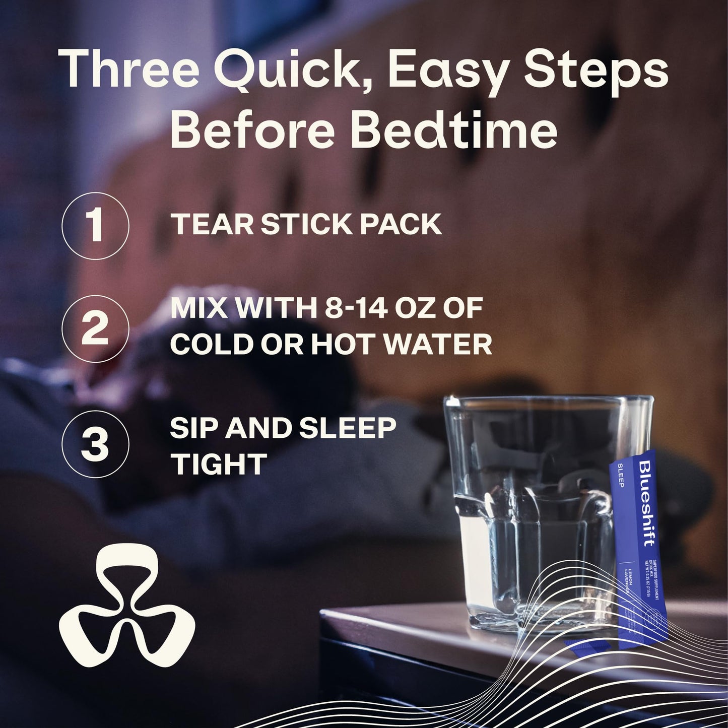 Blueshift Sleep Aid Powder for Adults - Lemon Lavender | 3 mg Melatonin, 5-HTP, Taurine & Glycine | 10 ct