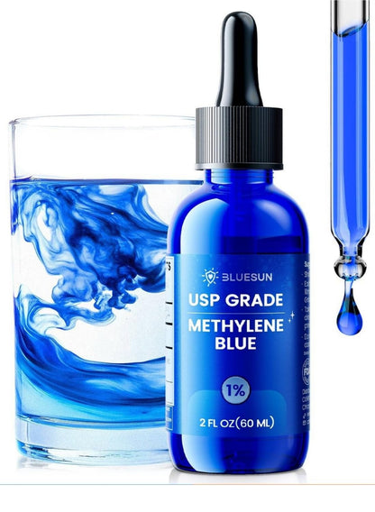 Bluesun Methylene Blue 1% Liquid Drops – USP Grade, USA Made, 2 fl oz