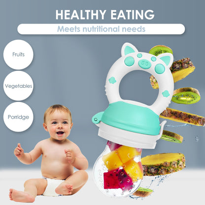 Bluet B- Baby Fruit Feeder Pacifier – BPA-Free Silicone, 6 Nipples (2 Pack) – Green