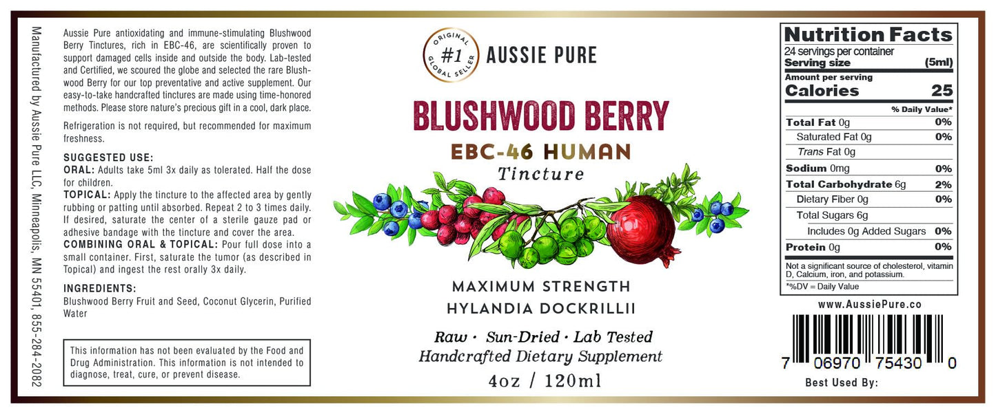 Blushwood Berry EBC-46 Tincture – Immune & Cell Defense (120ml) – Alcohol-Free, Vegan