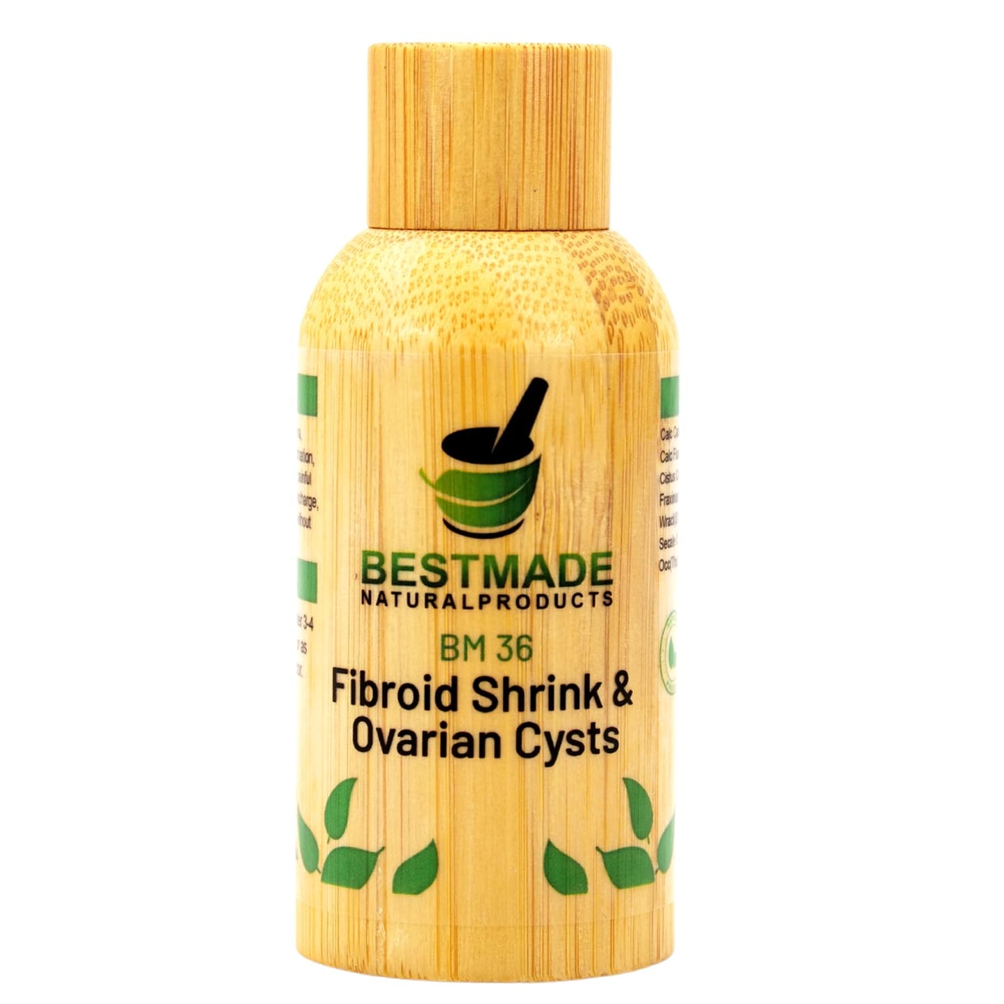 Fibroid Shrink & Ovarian Cysts BM36 - Helps Shrink Fibroids and Ovarian Cysts, Balance Estrogen Levels and Prevent Regrowth, Support for Menstrual Pain and Painful Intercourse, 30 mL Drops | Bestmade