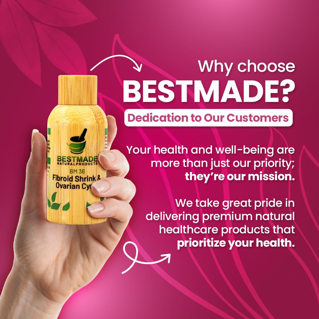 Fibroid Shrink & Ovarian Cysts BM36 - Helps Shrink Fibroids and Ovarian Cysts, Balance Estrogen Levels and Prevent Regrowth, Support for Menstrual Pain and Painful Intercourse, 30 mL Drops | Bestmade