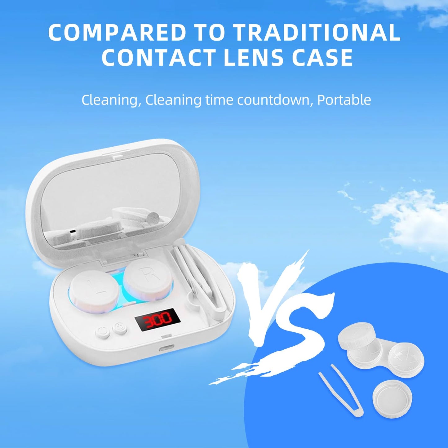 BNXXL SKIN Contact Lens Cleaner – White, USB Charging, Night Light