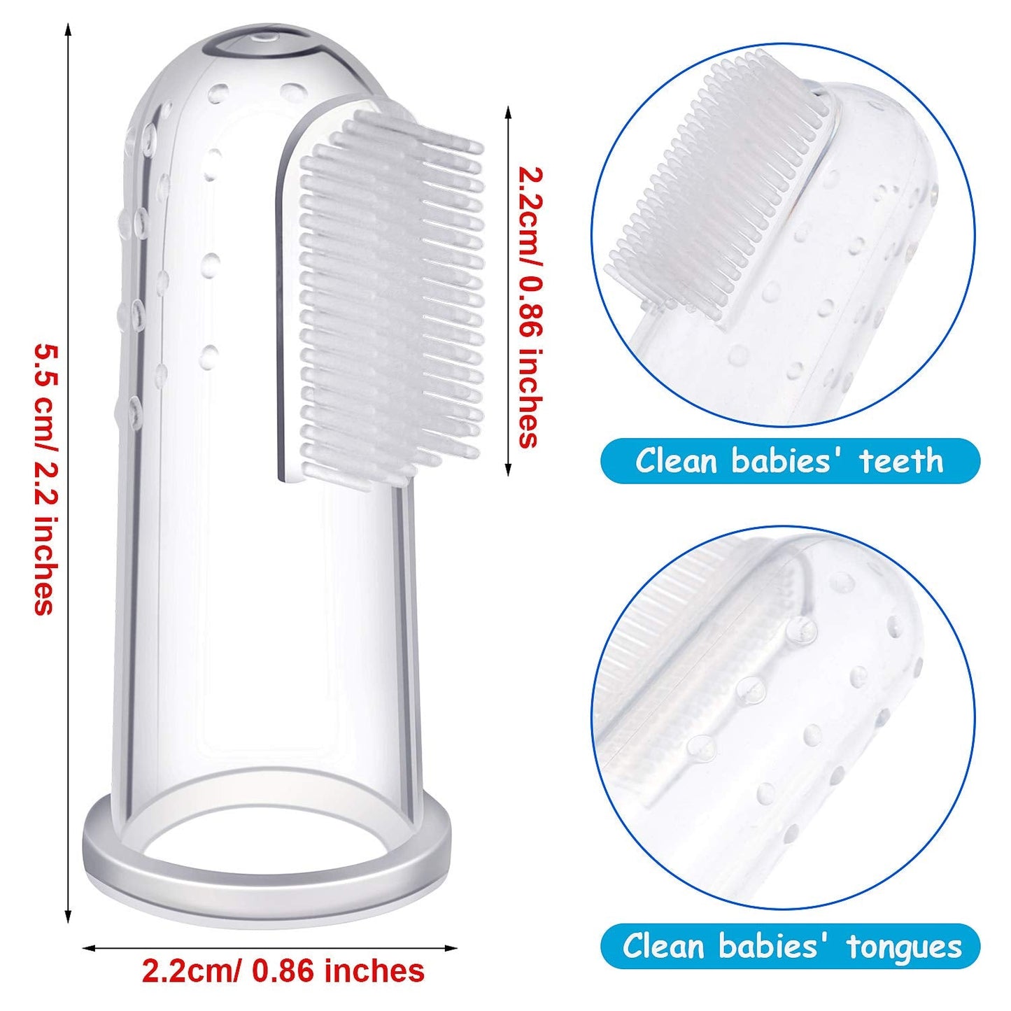 Boao 36 Pcs Baby Finger Toothbrushes with Storage Case - Soft Silicone Baby Tongue Cleaners for Infants and Toddlers