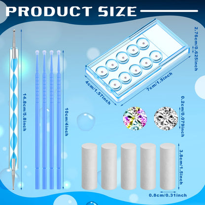 Boao 61-Piece Tooth Gem Kit DIY Dental Gems – Reflective Crystal Teeth Jewelry with Applicator Sticks & Dot Drill Pen