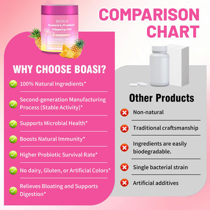 Boasi Her Juicy Vaginal Probiotics Gummies – Pineapple Flavor, pH Balance & Immunity