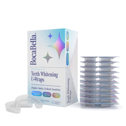 Boca Bella Teeth Whitening U-Wraps – 10 Treatments, 15% Hydrogen Peroxide, Enamel-Safe