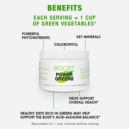 BODi Power Greens Boost - Green Superfood Powder for Women & Men (21 Servings)
