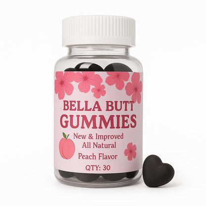 Bodied by Bella Butt Gummies – Natural Booty Gummies, Plant-Based Butt Enhancer (30 Ct) Peach Shake