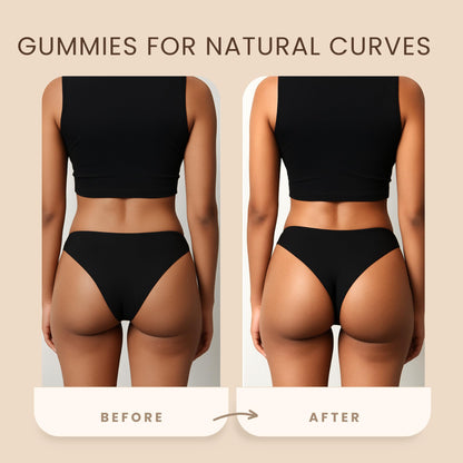 Bodied by Bella Butt Gummies – Natural Booty Gummies, Plant-Based Butt Enhancer (30 Ct) Peach Shake