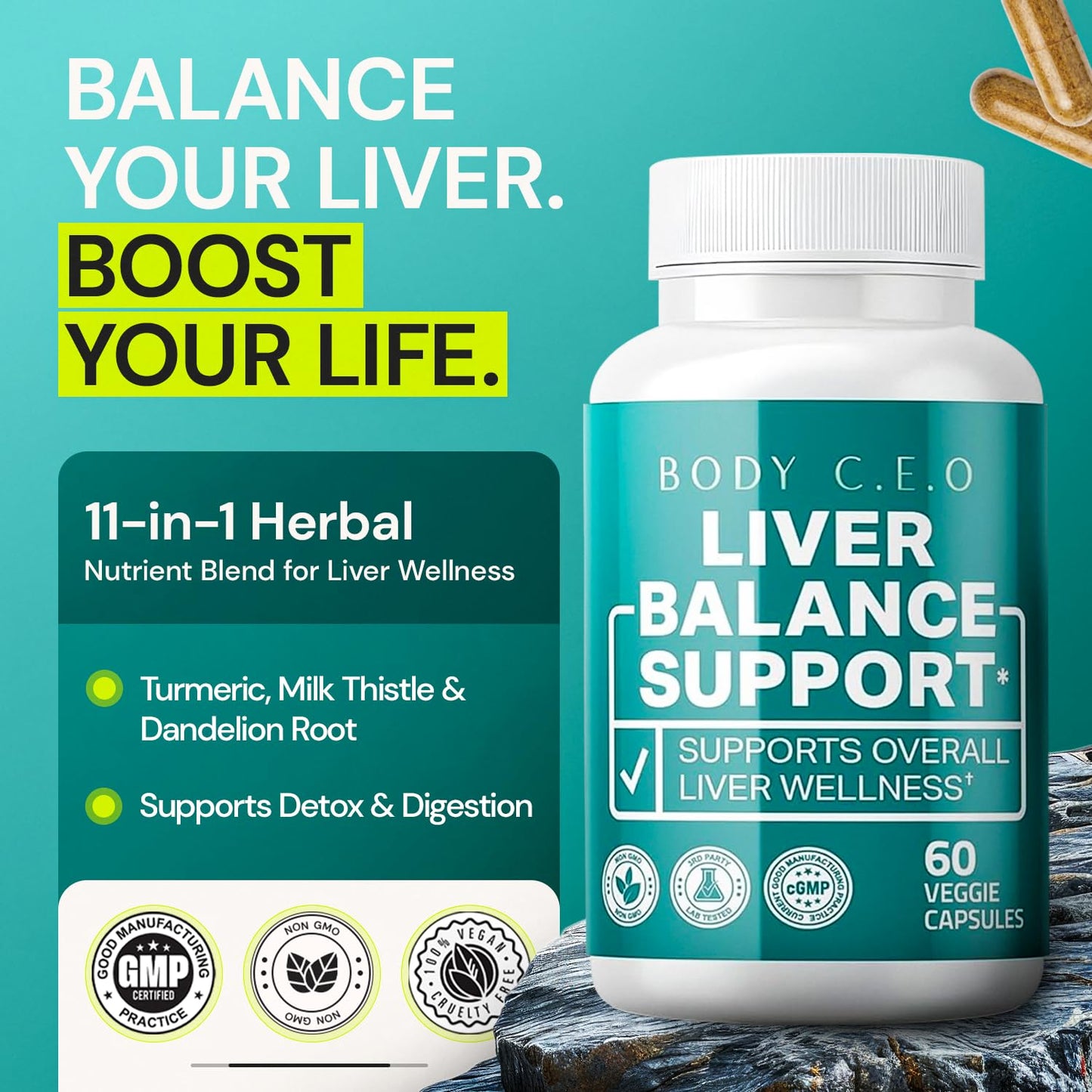 Body C.E.O. Liver Health Support – Detox, Digestion & Clean Energy