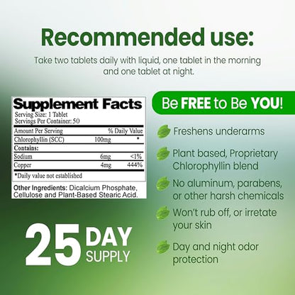 Body Mint Original - Chlorophyll Deodorizing Supplement for Full-Body Freshness