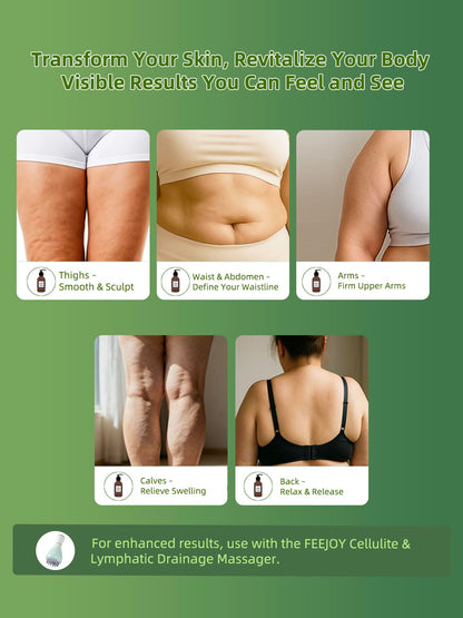 Body Oil & Massage Oil for Cellulite, Lymphatic Drainage & Skin Tightening | Daily Use