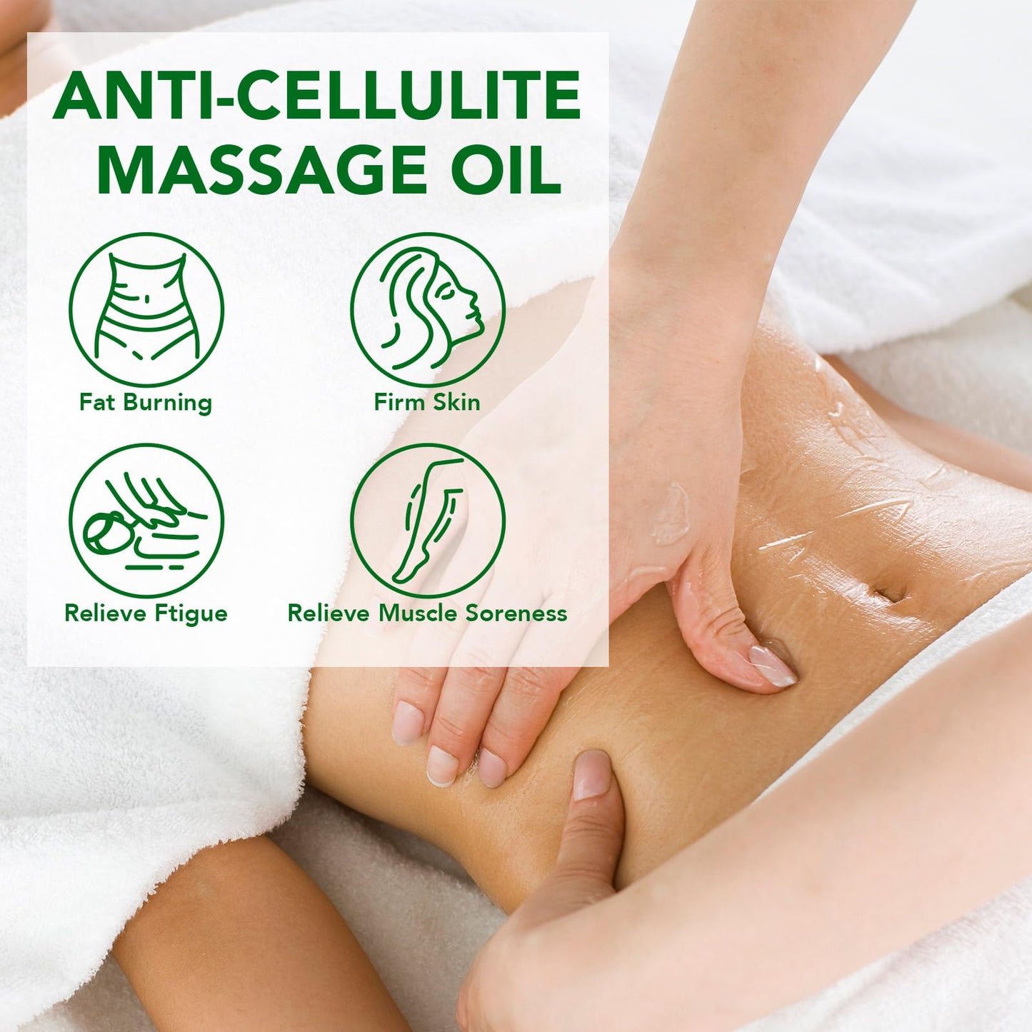 Body Oil Naturals Anti-Cellulite Massage Oil – Skin Tightening & Moisturizing (8.46 fl oz)