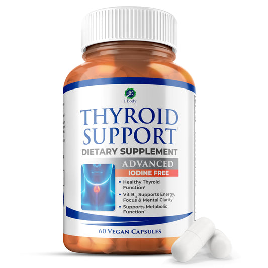 1 Body Thyroid Support Iodine-Free Supplement (60 Count) - Pack of 1 BritishVita | Premium UK Vitamins & Wellness Supplements