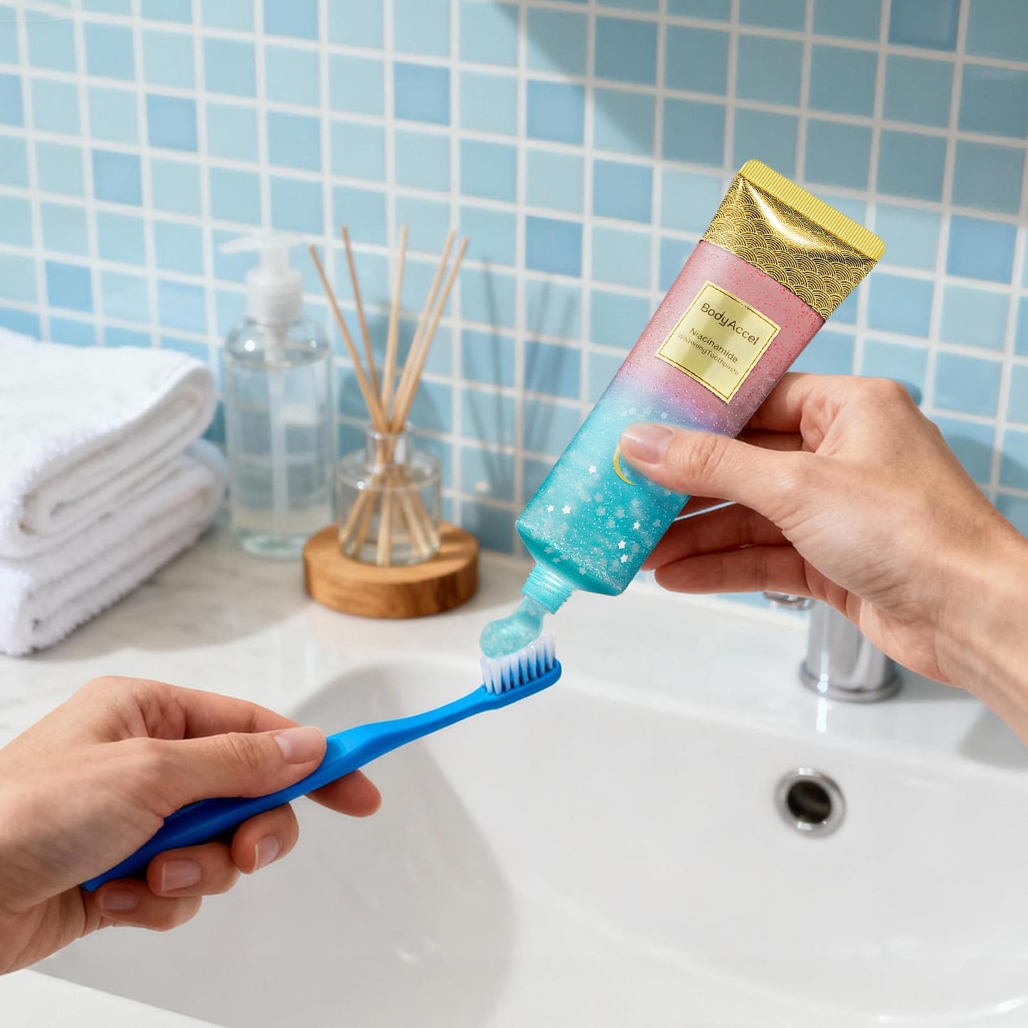 BodyAccel Niacinamide Toothpaste – Whitening, Fluoride-Free, Peach Flavor