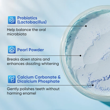 BodyAccel Probiotic Pearl Teeth Whitening Powder – Fluoride-Free, Coffee & Tea Stain Removal